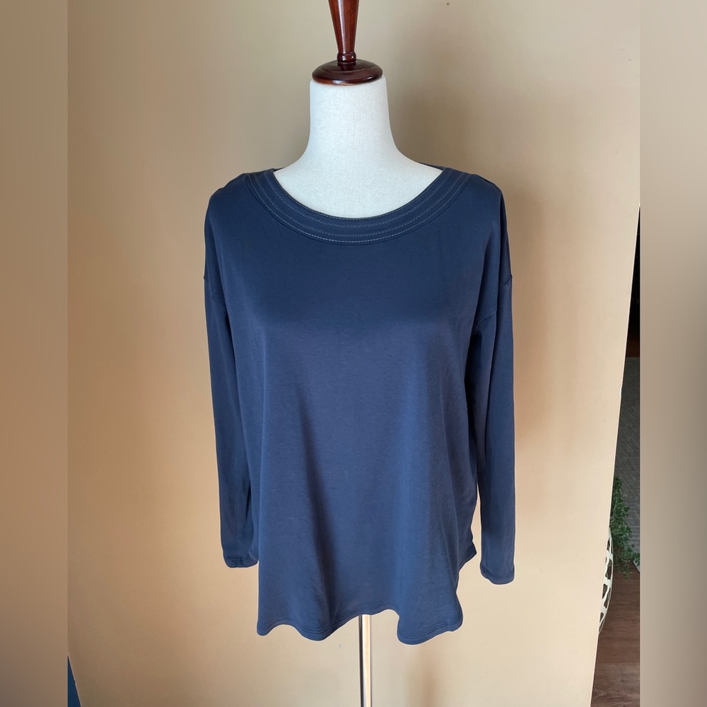 Garnet Hill for Eileen Fisher Sleepwear Pajama Top Size Small Organic Cotton